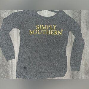 Simply Southern Women’s Long Sleeve Graphic Shirt Open Twist Back Size Large